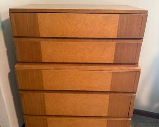 MCM Rway Birdseye Highboy Dresser Chest of Drawers