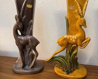 Royal Haeger Art Deco Gazelle Vases Sculptures R707 