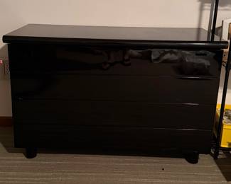 MCM Style Black Shiny Lowboy Dresser