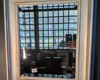 Silver Gilt Framed Beveled Mirror