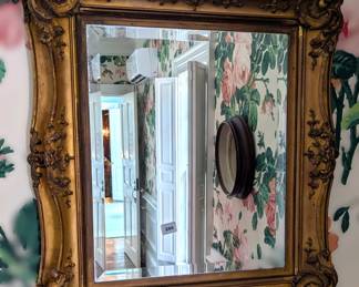 Gilt Framed Antique Beveled Mirror