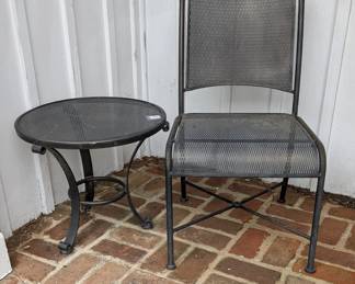 Metal Outdoor Table & Chair 