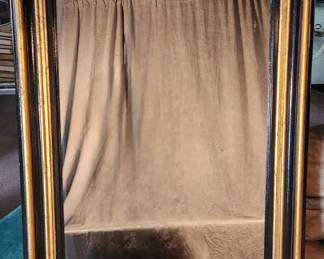 Gilt & Ebonized Framed Beveled Mirror