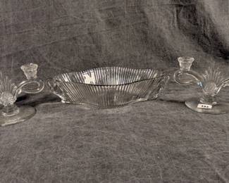 Heisey Bowl & Candlesticks