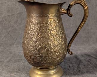 Repousse Brass Pitcher