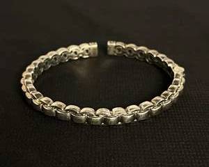 Sterling Silver Thai 925 Link Cuff Bracelet