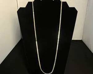 Sterling Silver Italian Beaded Chain Necklace 24 in.