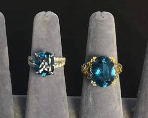 Sterling Silver Rings with Blue Gemstones