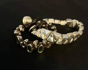 Uno de 50 Silver Colored Bracelets with Leather Accents