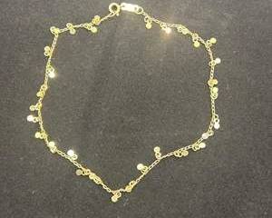 14K Gold Disc Charm Bracelet with Spring Clasp