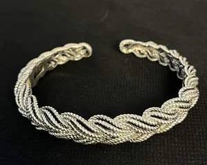 Sterling Silver Twisted Rope Cuff Bracelet