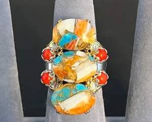 Sterling Silver MultiStone Statement Ring with Bold Color Contrast