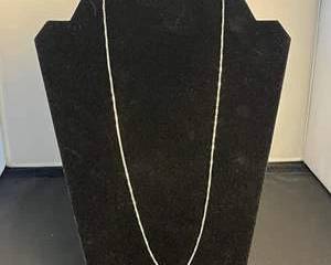 14K White Gold Box Chain Necklace