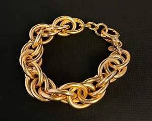 Italian Bronze Chain Bracelet by Milor
