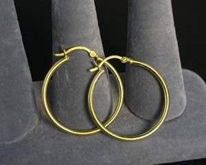 925 Sterling Silver GoldTone Hoop Earrings