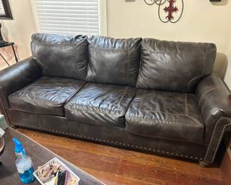 Dark Brown Ashley Nicorvo Leather Sofa / Couch Good condition. No major imperfections 8’ long x 40” deep Pickup in Schulenberg between Main & Summit Must be able to move and load yourself