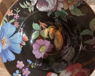 MacKenzie Childs Black Flower Bowl - New