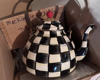 MacKenzie-Childs Courtly Check Tea Kettle and Set