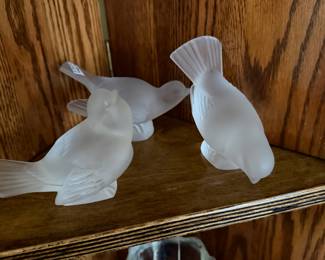Lalique crystal birds