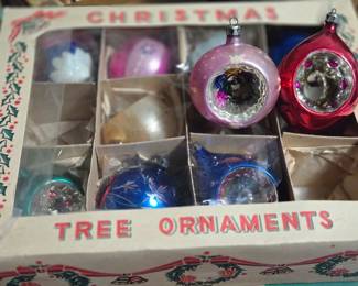 Vintage glass Christmas ornaments