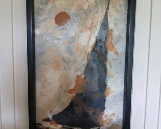 Textured sailboat picture signed Cleveland '61
