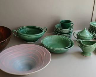 Copper bowl and pottery