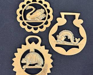 Decorative brass medallions, harness adornments