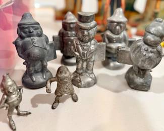 Palmer Cox Browie Pewter figures and Ice Cream Molds