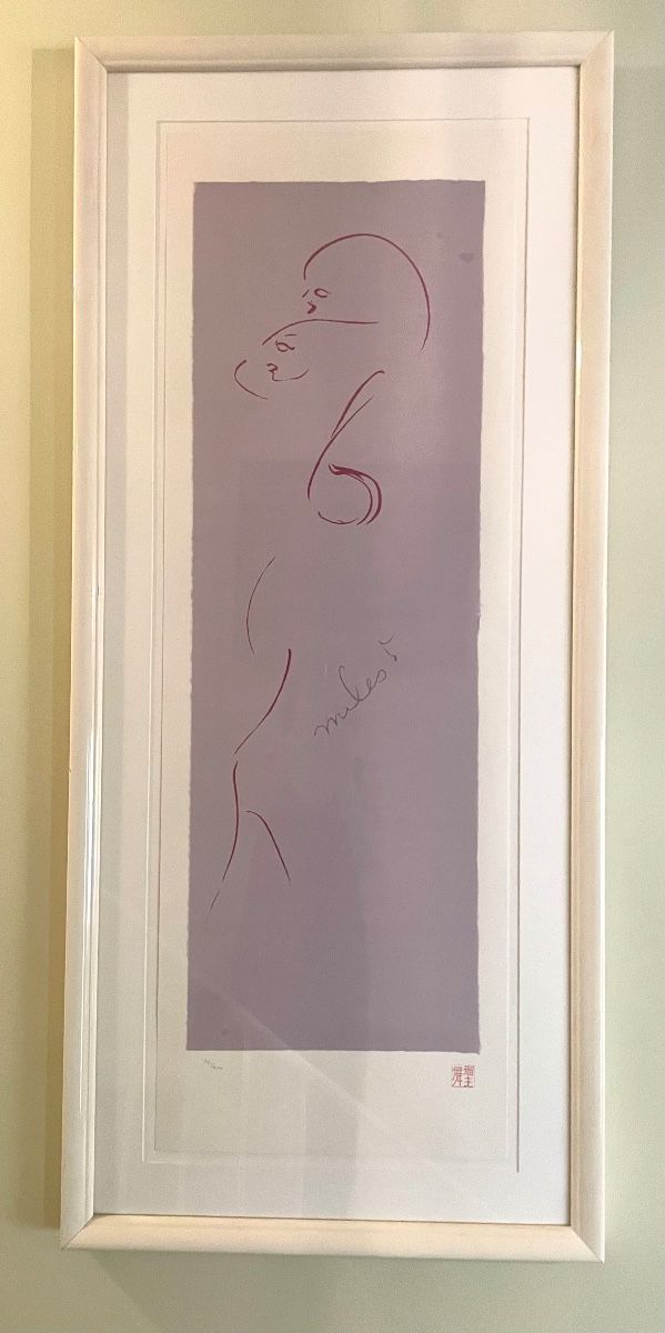 Miles Davis signed drawing