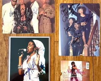 Autographed photos Lauryn Hill, Dru Hill, 702 and Lil Kim