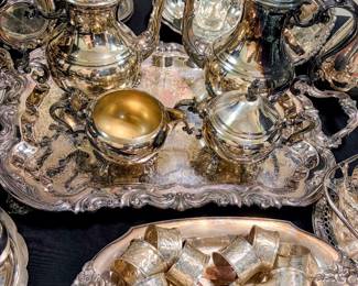 Silver plated serving sets