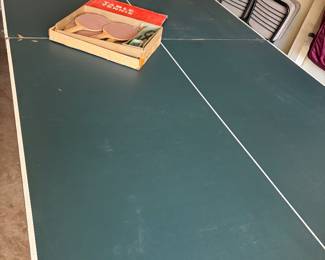 Vintage Ping Pong Table with paddles 
