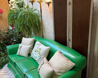 Contemporary lime, green retro sofa