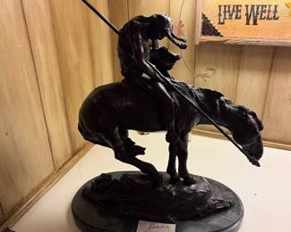 The "End of the Trail" Bronze Cast reproduction from the  1915 bronze sculpture by American artist James Earle Fraser 20" tall! 
