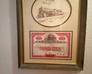Vintage steam locomotive limited edition with stock certificate