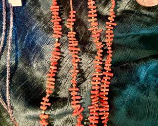 MORE CORAL NECKLACES, INDIAN.