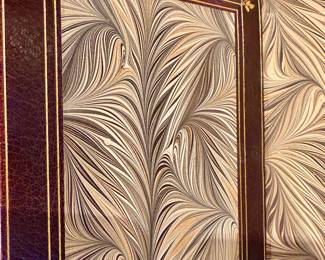 AMAZING LEATHER WORK BINDING. BEAUTIFUL ENDPAPERS.