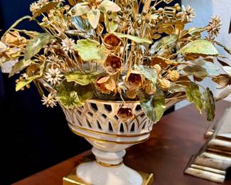 JANE HUTCHESON FOR GORHAM "FLEURS DES SIECLES" FLORAL ENAMEL SCULPTURE.