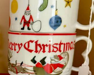 I LOVE THESE VINTAGE CHRISTMAS MUGS.
