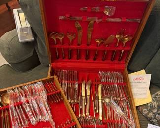 THAI BRASS FLATWARE SET. GREAT FOR DINNER PARTIES!