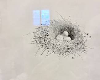 STUART GENTLING ARTIST PROOF, FORT WORTH ARTIST "BIRD'S EGGS IN NEST".