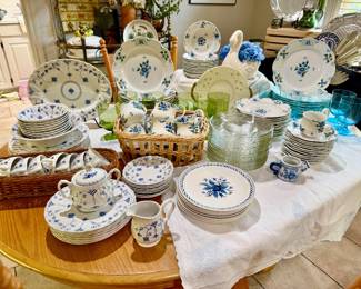 BEAUTIFUL BLUE AND WHITE INCLUDING ITALIAN CHINA.