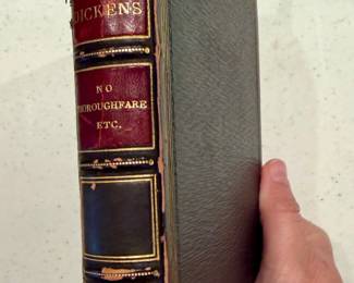 CHARLES DICKENS "NO THOROUGHFARE ETC" OLDER LEATHER BOUND EDITION, 1890.