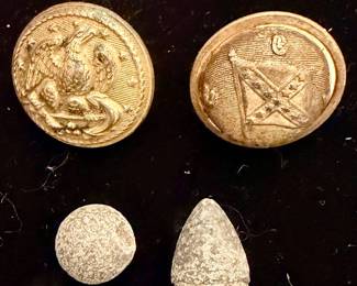 CIVIL WAR BUTTONS AND BULLETS