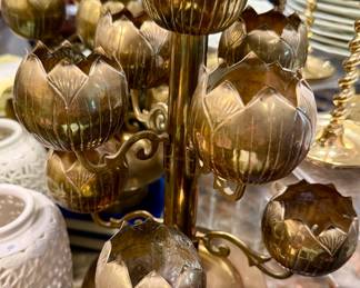 MCM FELDMAN LIGHTING BRASS LOTUS FLOWER.