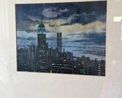 Stunning skyline to add to your office or family room decor!