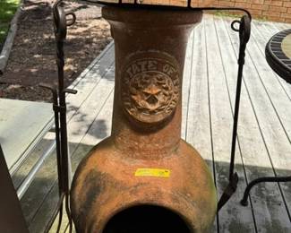 Chimenea Outdoor with stand and 3 piece fire set