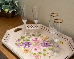 Handpainted metal tray! Very good condition!