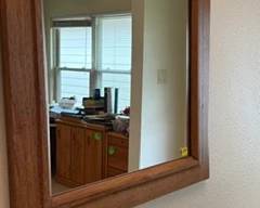 Wooden framed mirror. We have two as of now!