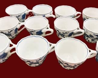 Blue Danube " Blue Onion" Teacups Set 12 PCS